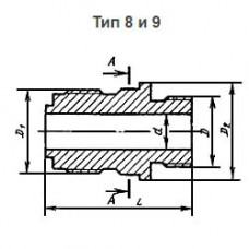 Бронзовый штуцер приварной Ру 4 бар М14x1,5 БрАЖНМц9-4-4-1 тип 8