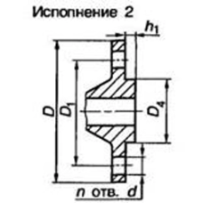 Чугунный квадратный фланец 100х155 1 кгс/см2 ковкий исполнение 2 КЧ30-6 ГОСТ 33259-2015