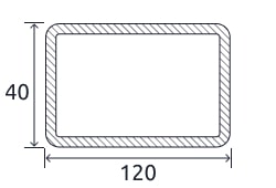 Профильная прямоугольная труба 120x40x7 мм 08кп ГОСТ 8645-68 холоднокатаная купить в Алматы