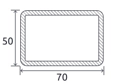 Профильная прямоугольная труба 70x50x7 мм 08кп ГОСТ 8645-68 горячекатаная купить в Алматы