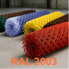 Сетка-рабица с полимерным покрытием 50x50x2.6 мм RAL 2003 (пастельно-оранжевый)